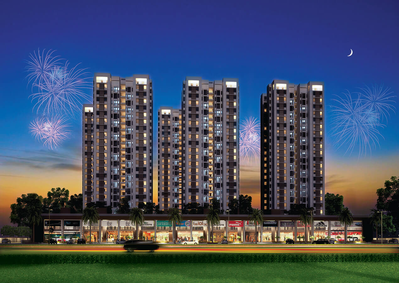 Housing_At_Dastan_Circle_Front_Elevation_Night_AR_R1_02